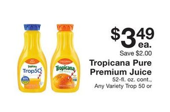 Fairway Store Market Tropicana pure premium juice offer
