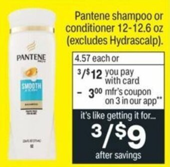 CVS Pantene Shampoo or Conditioner 12-12.6 oz offer