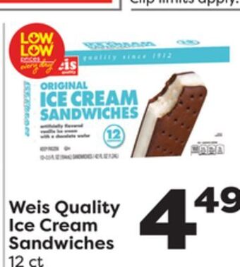 Weis Markets Weis quality ice cream sandwiches offer