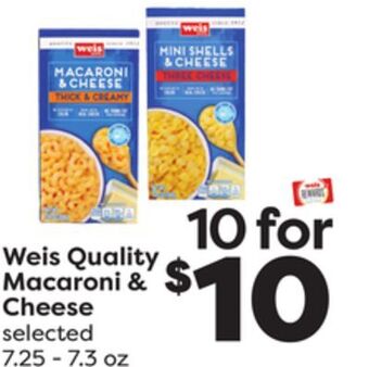 Weis Markets Weis quality macaroni & cheese offer