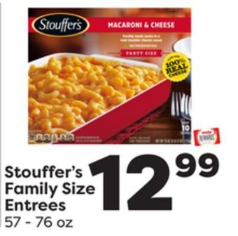 Weis Markets Stouffer's family size entrees offer