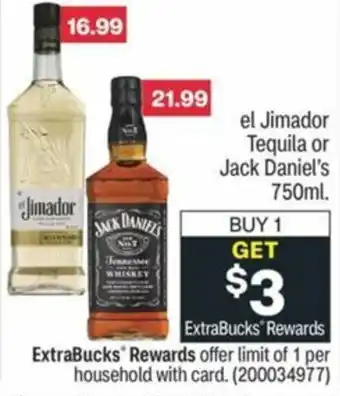 CVS El Jimador Tequila Reposado, Tito's Handmade Vodka, Midori Melon Liqueur 750ml offer