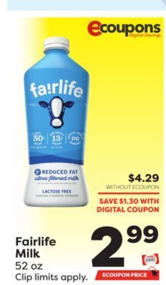 Weis Markets Fairlife milk offer