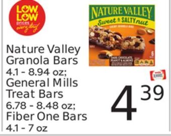Weis Markets Nature valley granola bars 4.1-8.94 oz general mills treat bars 6.78-8.48 oz fiber one bars 4.1-7 oz offer