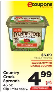 Weis Markets Country crock spreads offer