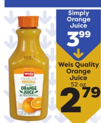 Weis Markets Weis quality orange juice offer