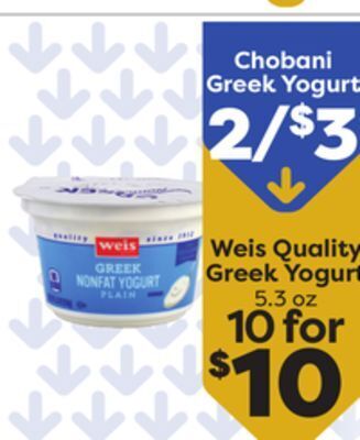 Weis Markets Weis quality greek yogurt offer