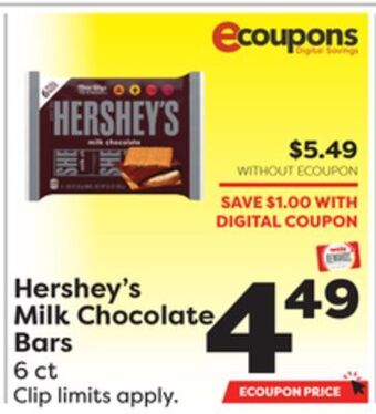Weis Markets Hershey's milk chocolate bars offer