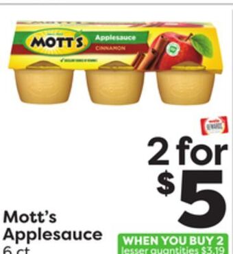 Weis Markets Mott's applesauce offer