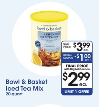 Price Rite Bowl & basket iced tea mix offer