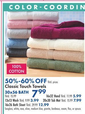 Boscov's Classic touch towels offer