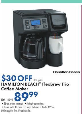 Boscov's Hamilton beach® flexbrew trio coffee maker offer