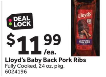 Stop&Shop Lloyd's baby back pork ribs offer