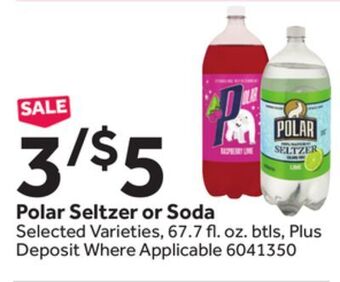 Stop&Shop Polar seltzer or soda offer