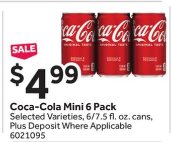 Stop&Shop Coca-cola mini 6 pack offer