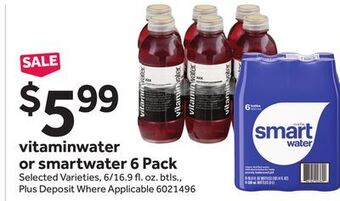 Stop&Shop Vitaminwater or smartwater 6 pack offer