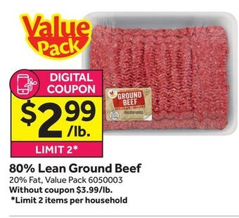 Stop&Shop 80% lean ground beef offer