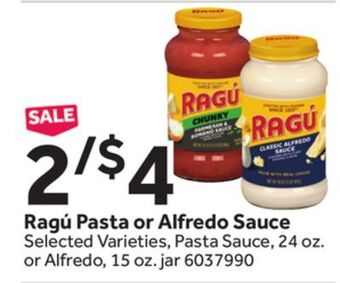 Stop&Shop Ragú pasta or alfredo sauce offer