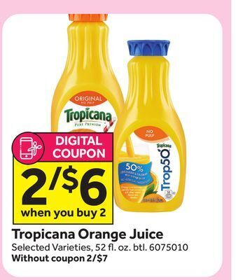 Stop&Shop Tropicana orange juice offer