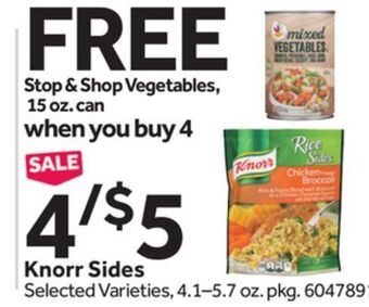 Stop&Shop Knorr sides offer
