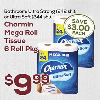 DeCicco & Sons Charmin mega roll tissue 6 roll pkg offer