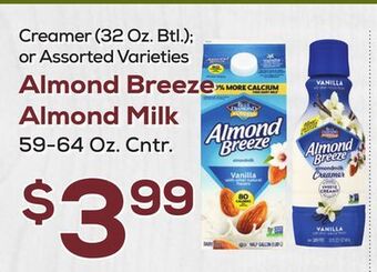 DeCicco & Sons Almond breeze almond milk 59-64 oz. cntr offer