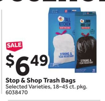 Stop&Shop Stop & shop trash bags offer