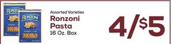 DeCicco & Sons Ronzoni pasta offer