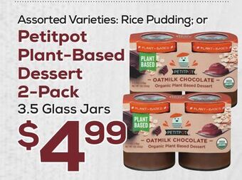 DeCicco & Sons Petitpot plant-based dessert 2-pack offer