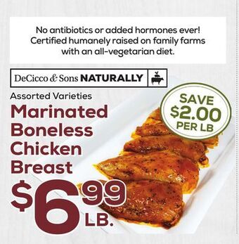 DeCicco & Sons Marinated boneless chicken breast offer