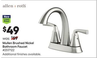 Lowe's Mullen brushed nickel bathroom faucet offer