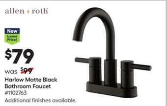 Lowe's Harlow matte black bathroom faucet offer