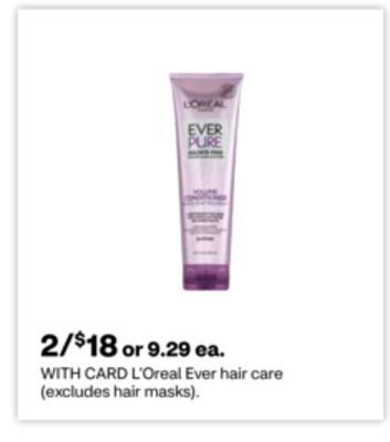 CVS L'oreal ever hair care offer