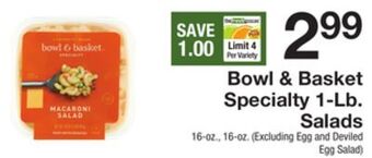 The Fresh Grocer Specialty 1-lb. salads offer