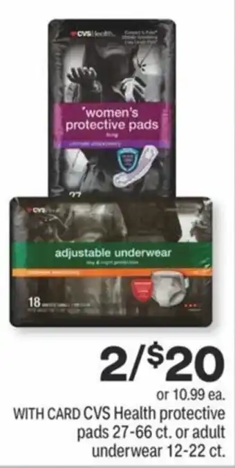 CVS CVS Health Protective Pads 27-66 ct. Or Adult Underwear offer