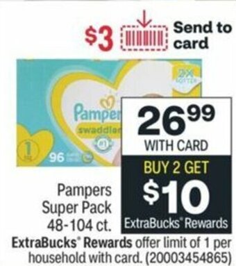 CVS Pampers Super Pack 48-104 ct offer