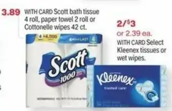 CVS Scott Bath Tissue Or Cottonelle Wipes, Kleenex Tissues Or Wet Wipes offer