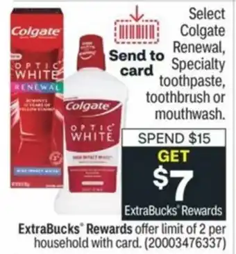 CVS Colgate Renewal, Specialty Toothpaste,Toothbrush Or Mouthwash offer