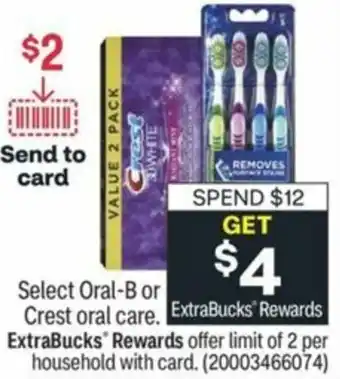 CVS Oral-B Or Crest Oral Care offer