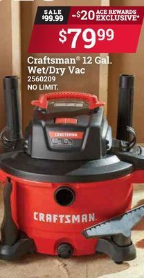 Ace Hardware Craftsman® 12 gal. wet/dry vac offer