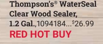 Ace Hardware Thompson's® waterseal clear wood sealer offer