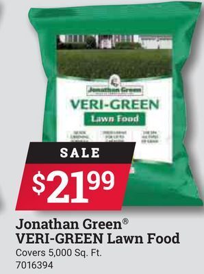 Ace Hardware Jonathan green® veri-green lawn food offer