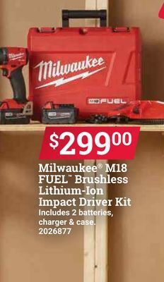 Ace Hardware Milwaukee® m18 fuel™ brushless lithium-ion impact driver kit offer
