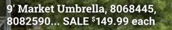 Ace Hardware 9' market umbrella offer