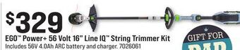 Ace Hardware Ego™ power + 56 volt 16 line iq™ string trimmer kit offer