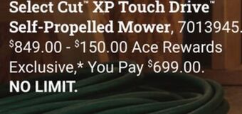 Ace Hardware Power + 56 volt self-propelled lawn mower offer