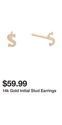 TJ Maxx 14k gold initial stud earrings offer