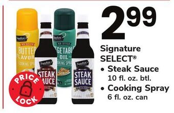 ACME Signature select® steak sauce 10 fl. oz. btl., cooking spray 6 fl. oz. can offer