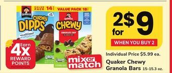 ACME Quaker chewy granola bars offer