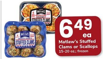 ACME Matlaw's stuffed clams or scallops offer